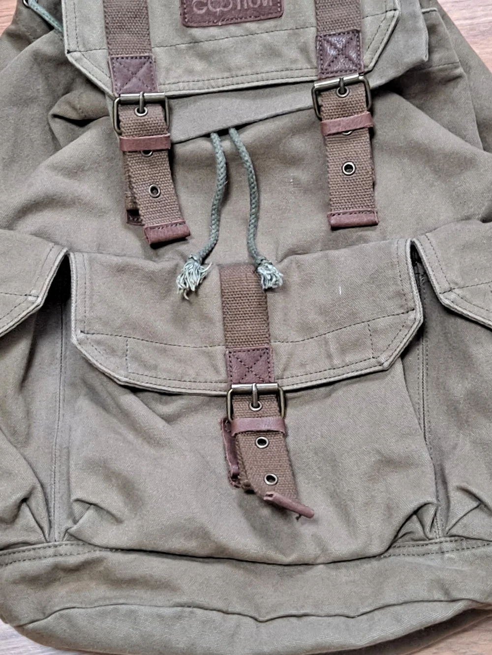 Gootium Canvas Outdoor Backpack - Khaki Brown